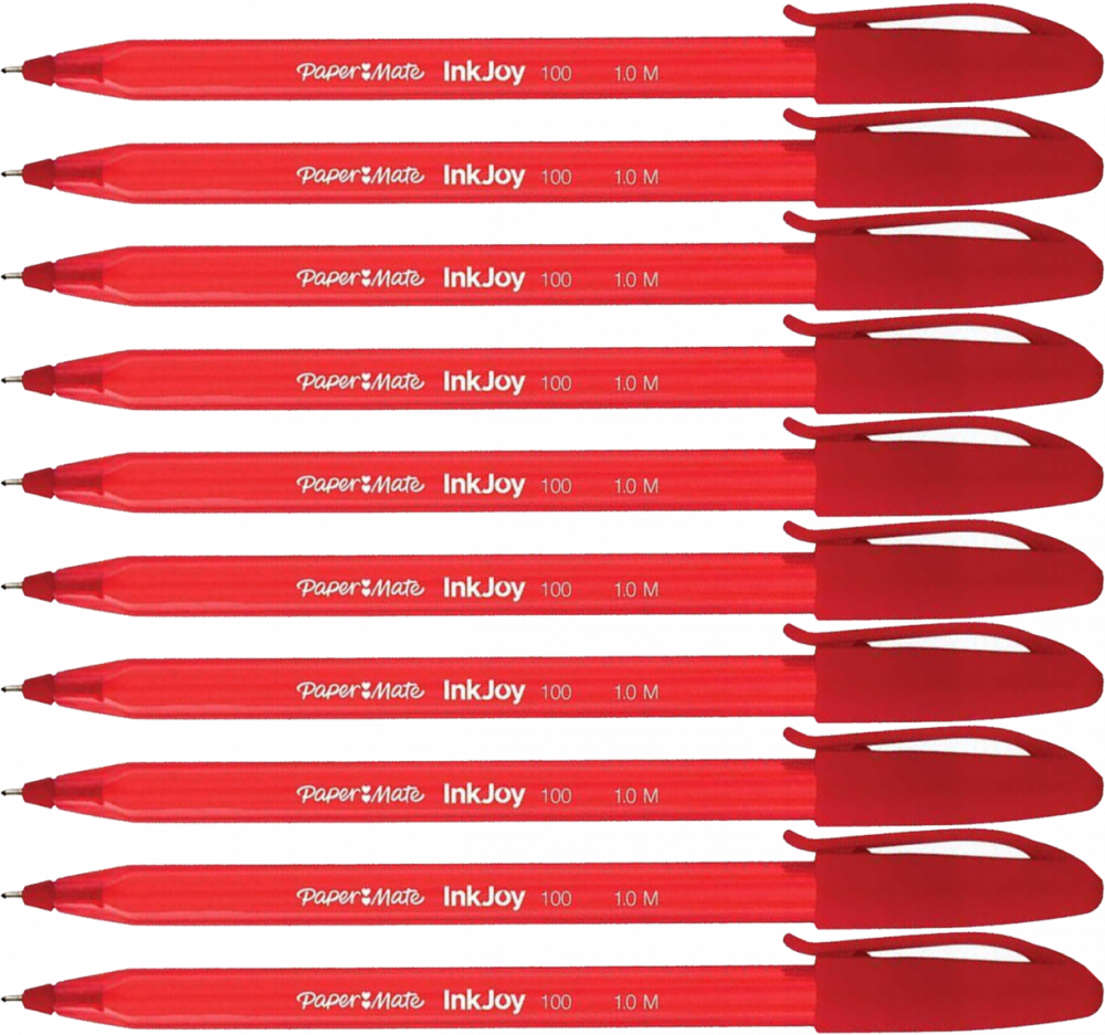 10x Długopis Paper Mate, InkJoy 100, M, czerwony