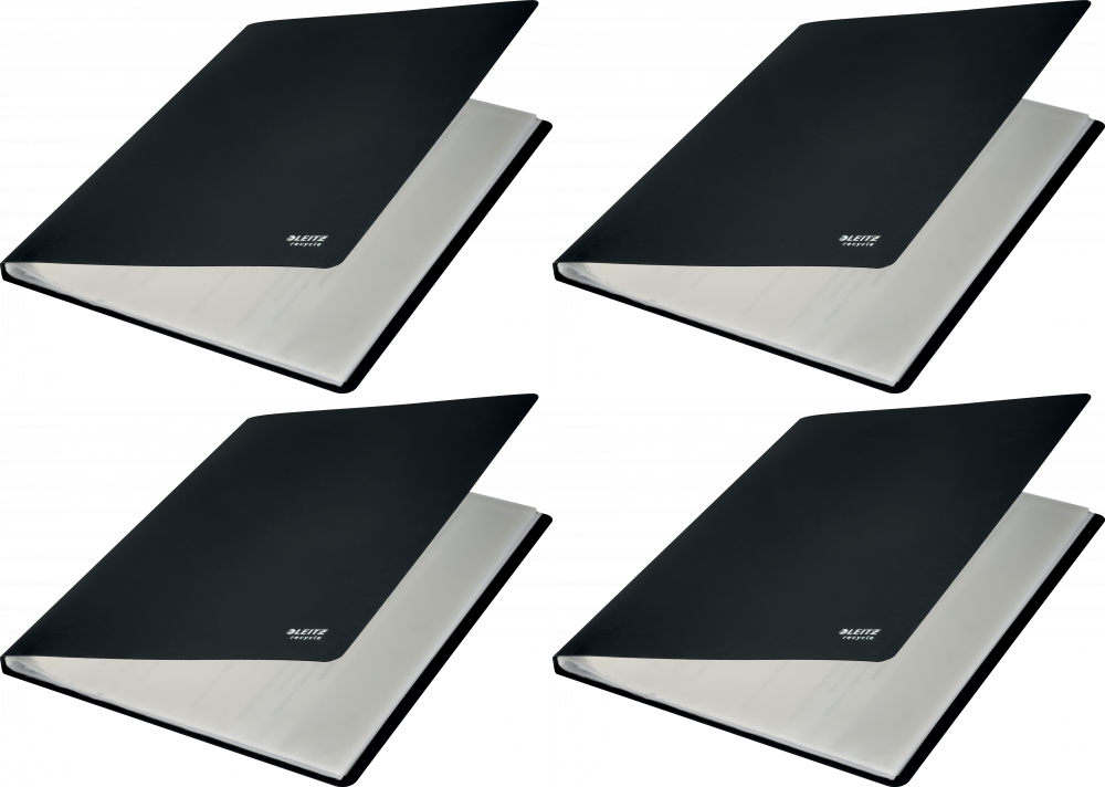 4x Album ofertowy Leitz Recycle, A4, 20 koszulek, czarny