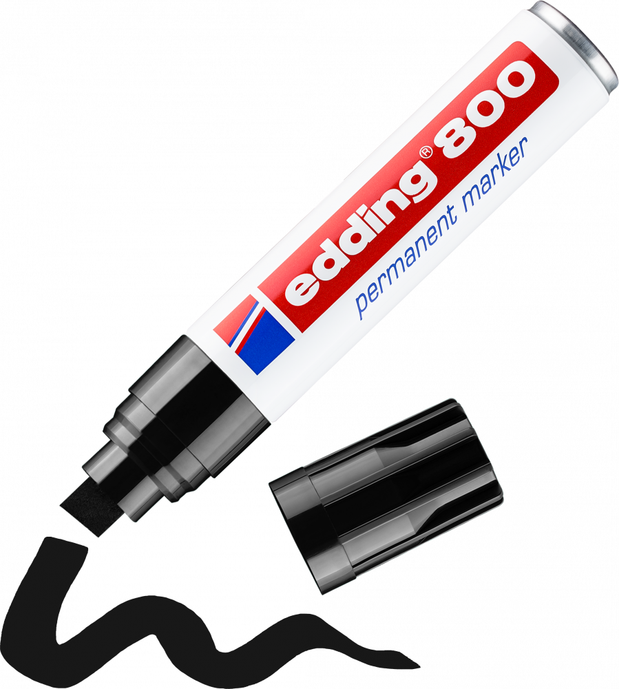 Marker permanentny edding 800, ścięta, 4-12mm, czarny