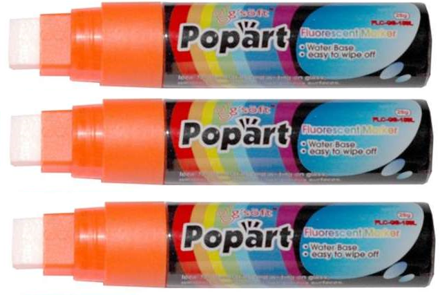 3x marker kredowy Leviatan, ścięta, 6.5-15mm, 28g, pomarańczowy