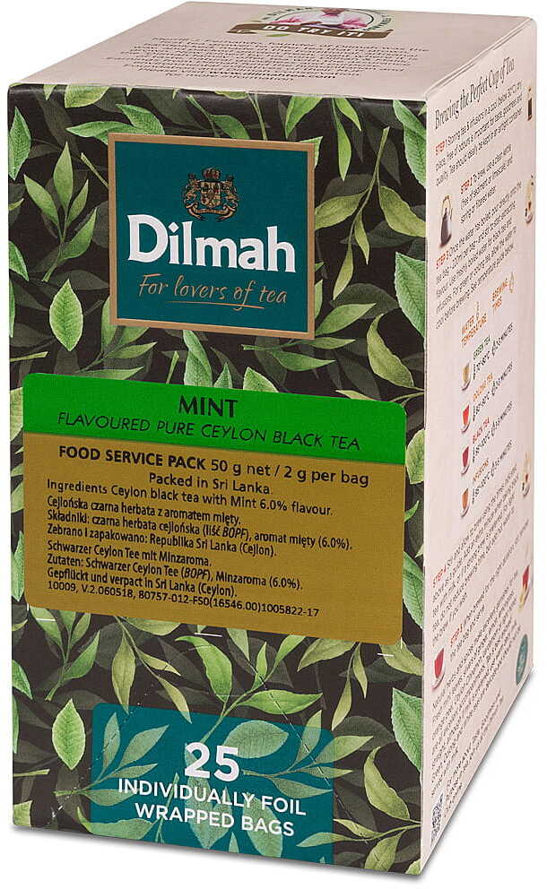 Herbata ziołowa w kopertach Dilmah Mint, mięta, 25 sztuk x 2g
