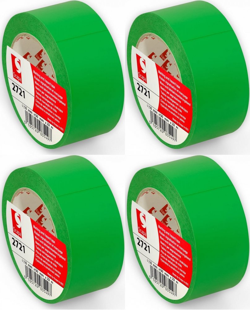 4x Taśma oznaczeniowa Scapa 2721, 50mm x 33m, zielony