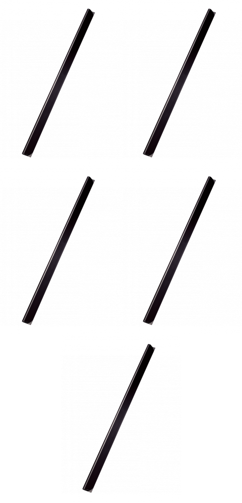 5x Listwa wsuwana Leitz, 9mm, do 80 kartek, 25 sztuk, czarny