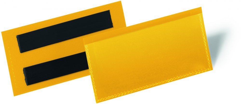 Kieszeń magnetyczna Durable, 100x38mm, 50 sztuk, żółty