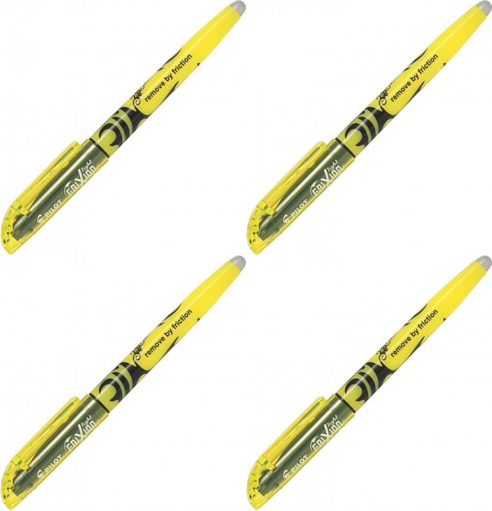 4x Zakreślacz wymazywalny Pilot, Frixion Light, ścięta, 4mm żółty