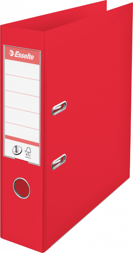 Segregator A4 Esselte Vivida No.1 Power, 75mm, do 500 kartek czerwony