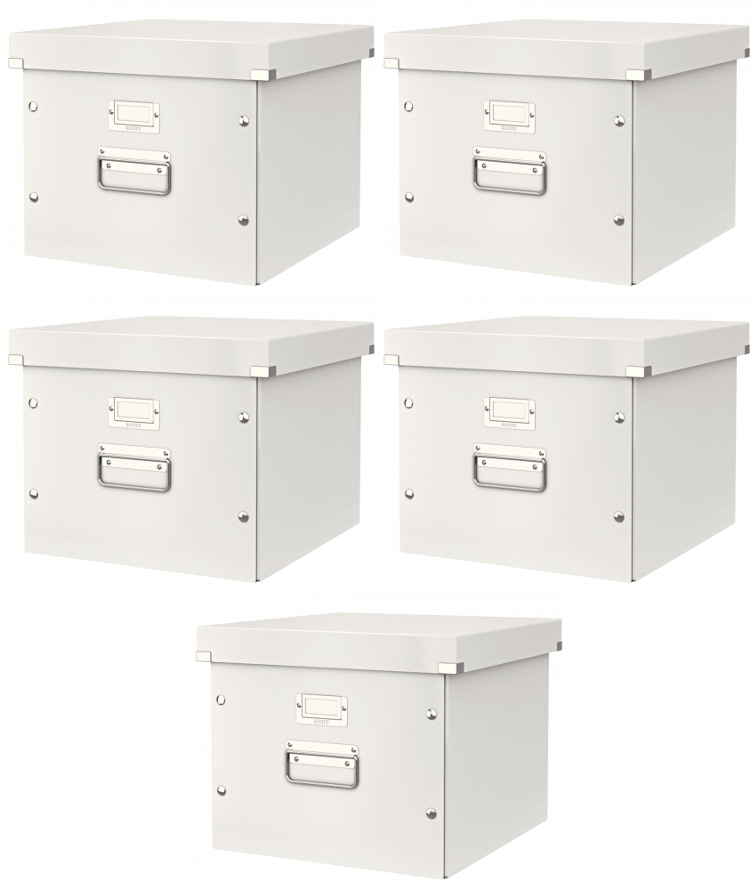 5x Pojemnik na 15 teczek zawieszanych Leitz Click&Store, A4, 370x356x282mm biały