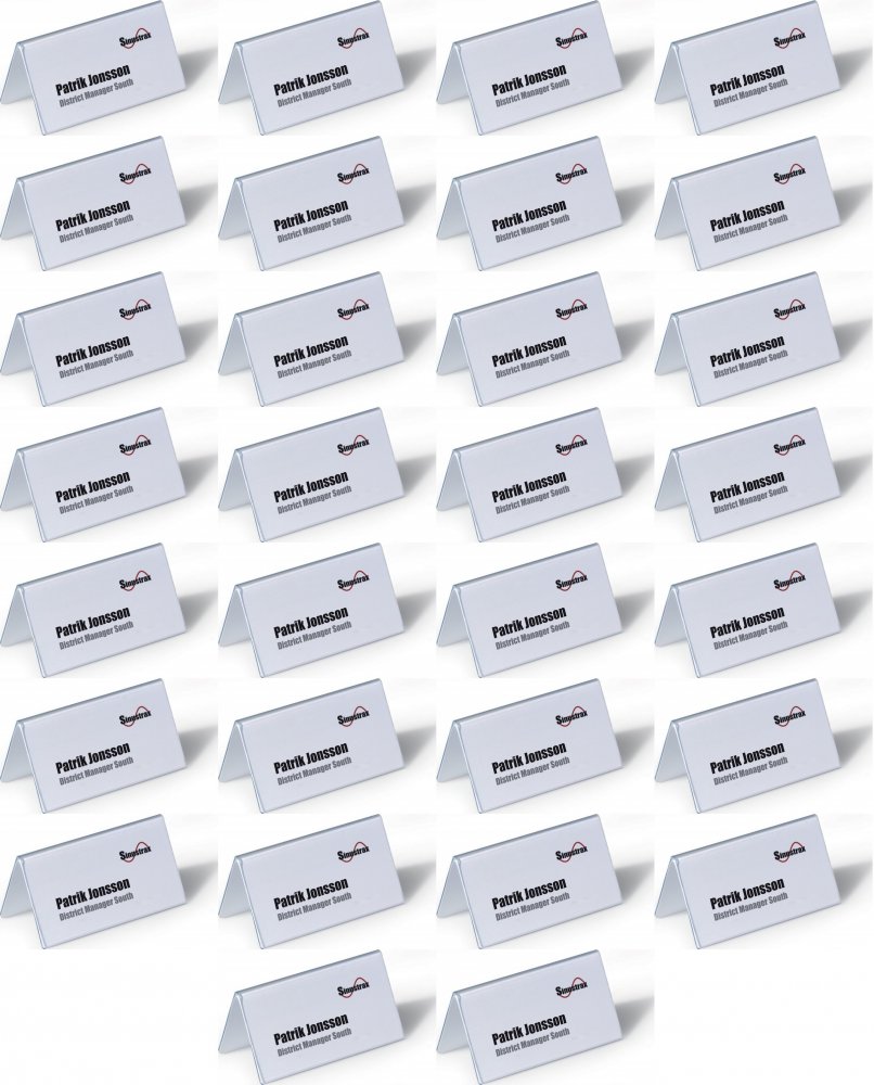 2x Identyfikator stołowy Durable, 52/104x100mm, 25 sztuk, przezroczysty