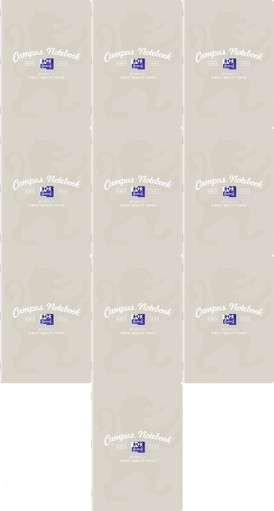 10x Zeszyt w kratkę Oxford Campus, A4, miękka oprawa, 60 kartek, mix kolorów pastelowych