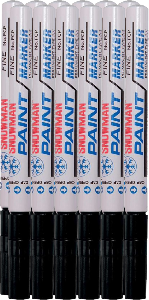 12x Marker olejowy Snowman, średni, okrągła, czarny