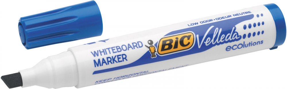 Marker suchościeralny Bic, Velleda ECOlutions, ścięta niebieski