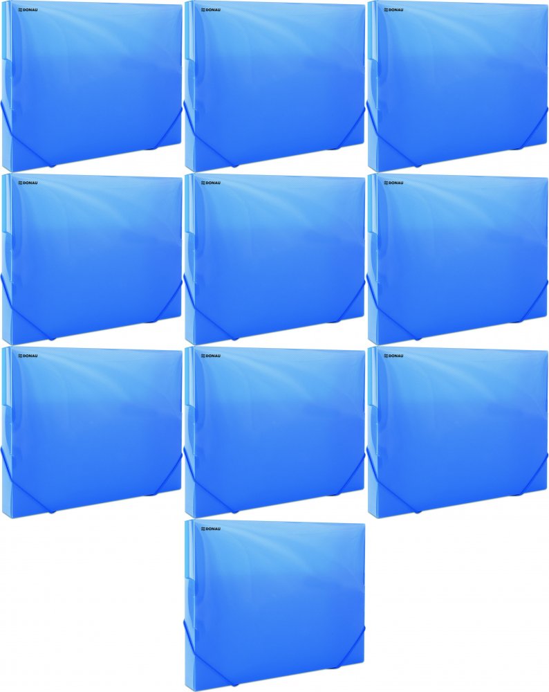 10x Teczka plastikowa z gumką poszerzana Donau, A4, 700μm, 300 kartek, niebieski
