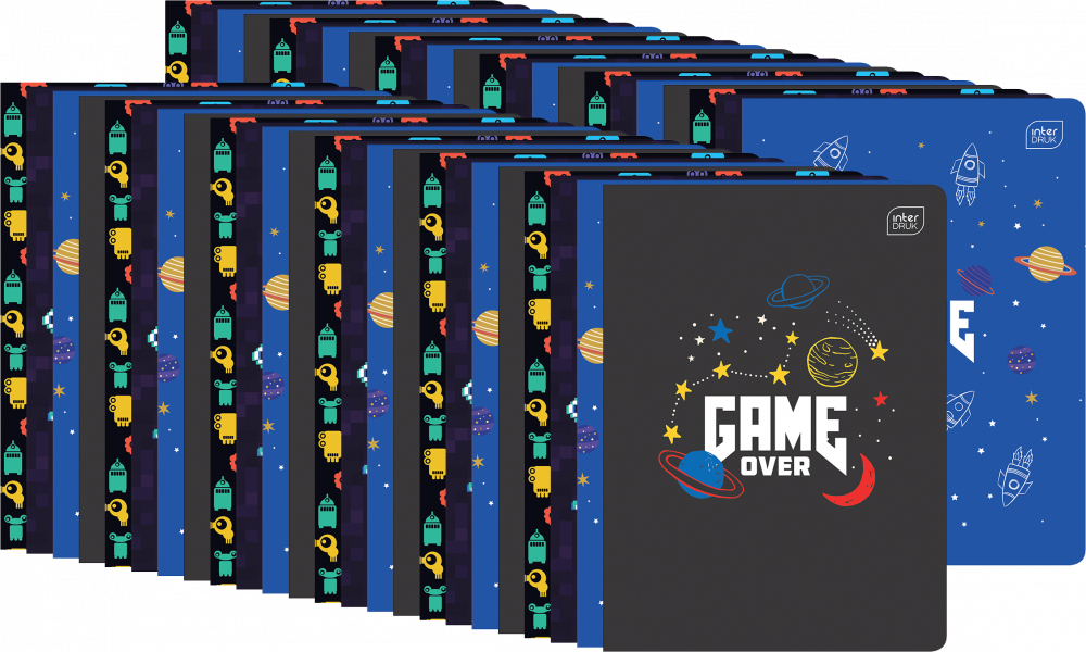 320x Zeszyt w wąskie linie Interdruk UV Boys, A5, 16 kartek, mix wzorów