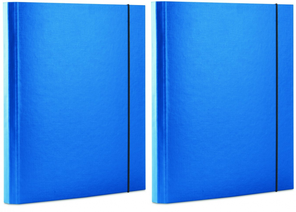 2x teczka kartonowa z gumką Office Products, A4, 3-skrzydłowa, 30mm, niebieski