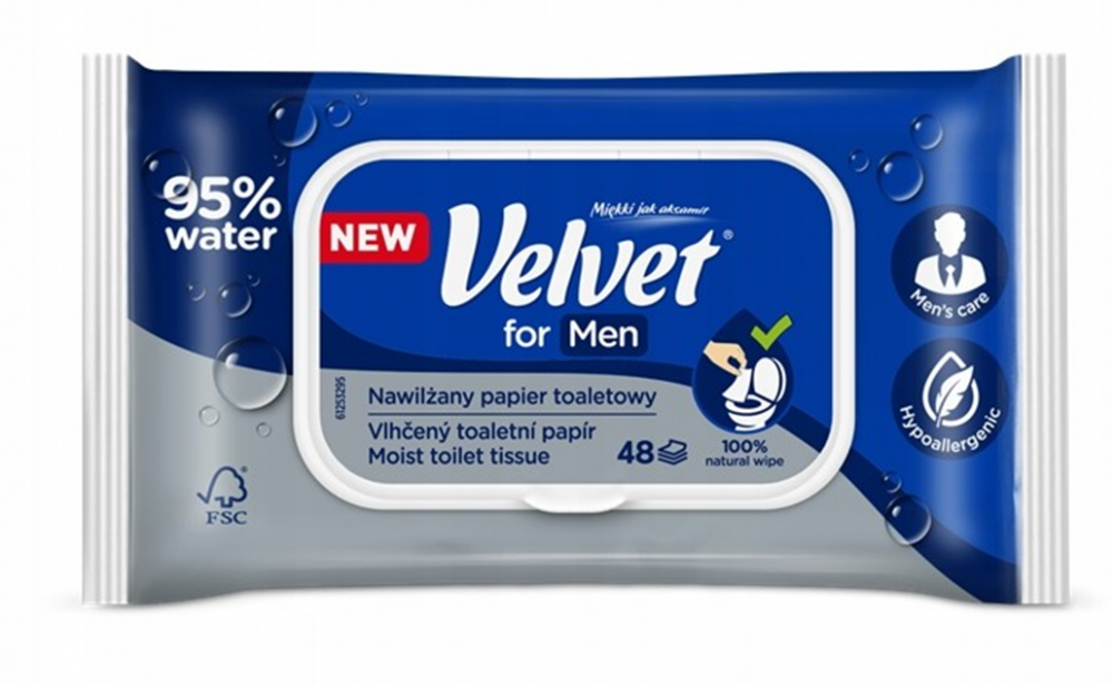 Papier nawilżany Velvet for Men , 48 sztuk