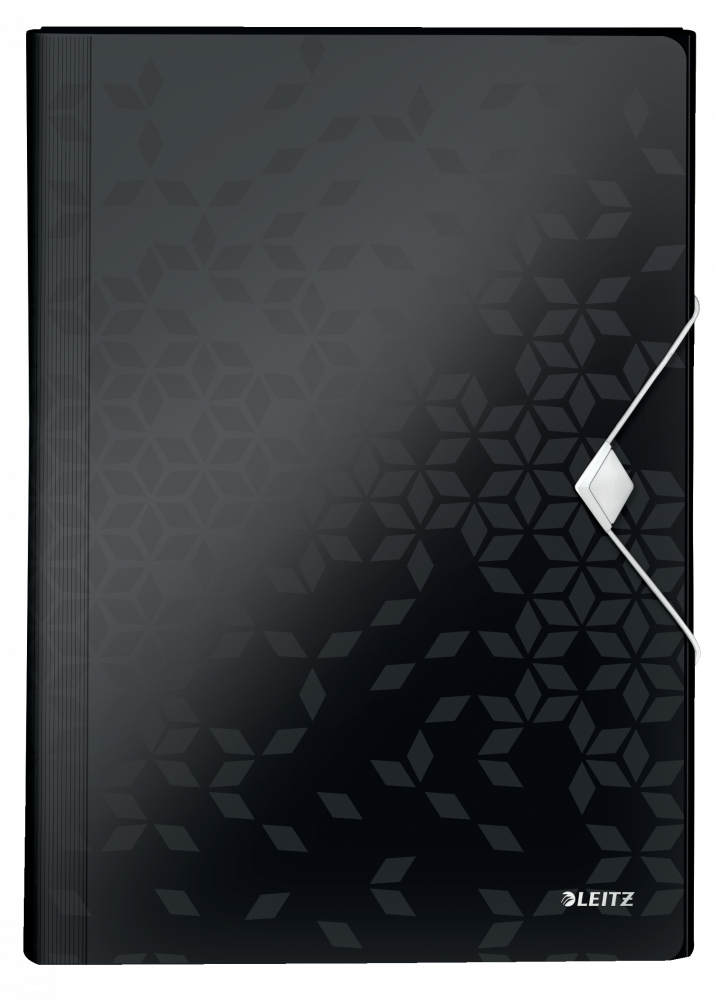 Teczka z przegródkami Leitz Wow, A4, 6 przegródek, czarny