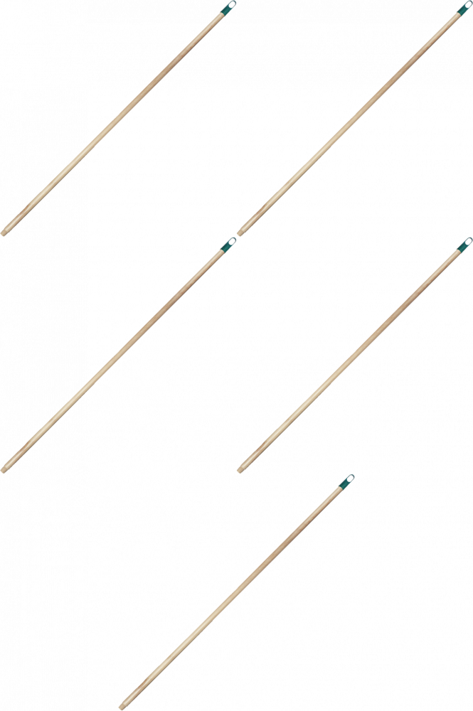 5x Kij drewniany do mopa lub miotły York, 130cm, brązowy