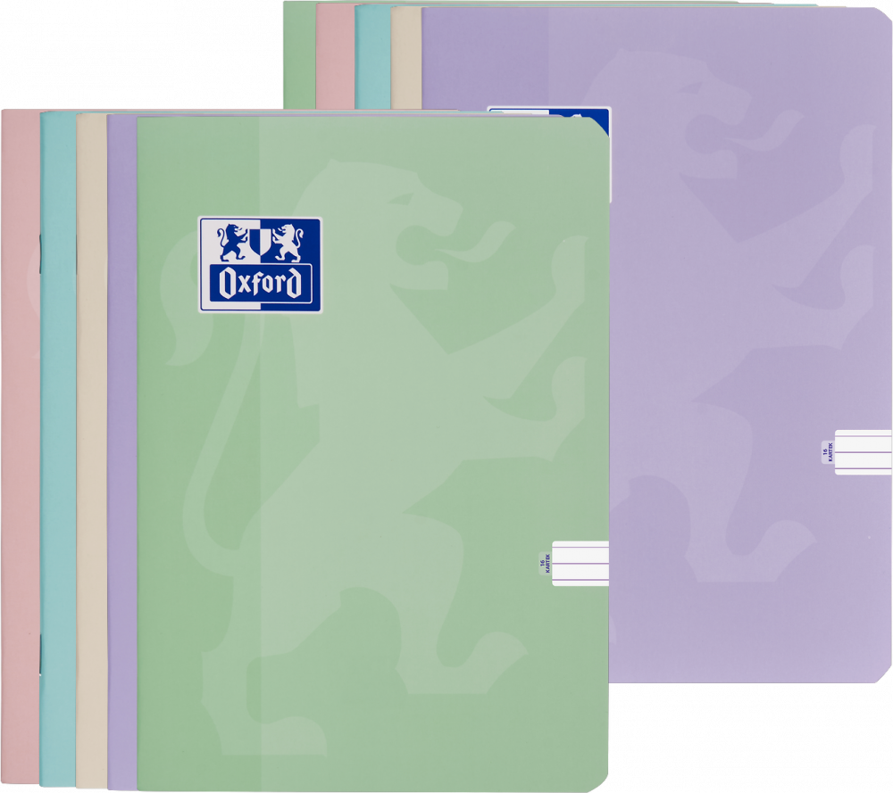 10x Zeszyt w wąskie linie Oxford Touch Pastel, A5, miękka oprawa, 16 kartek, mix kolorów pastelowych