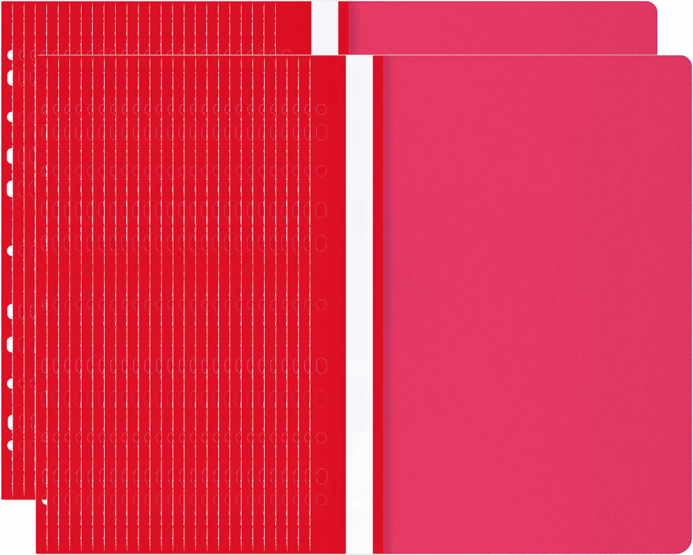 50x Skoroszyt plastikowy oczkowy Office Products, A4, do 200 kartek, czerwony