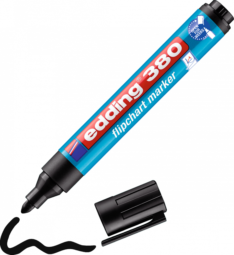Marker do flipchartów edding 380, okrągła, 1.5-3mm, czarny