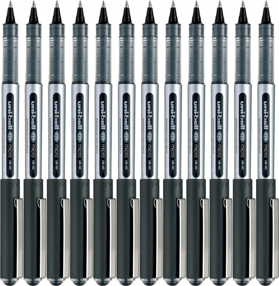 12x Pióro kulkowe Uni, UB-150, 0.5mm, czarny