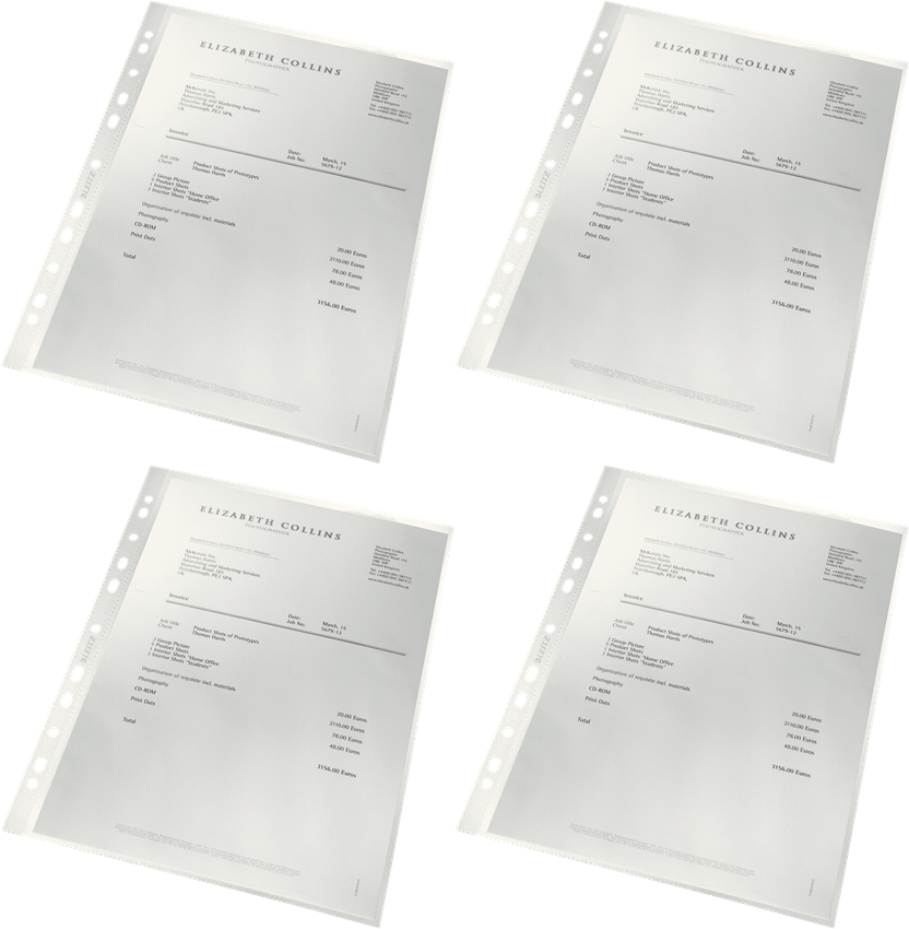 4x Koszulki groszkowe Leitz Recycle, A4, 100μm, 25 sztuk, transparentny