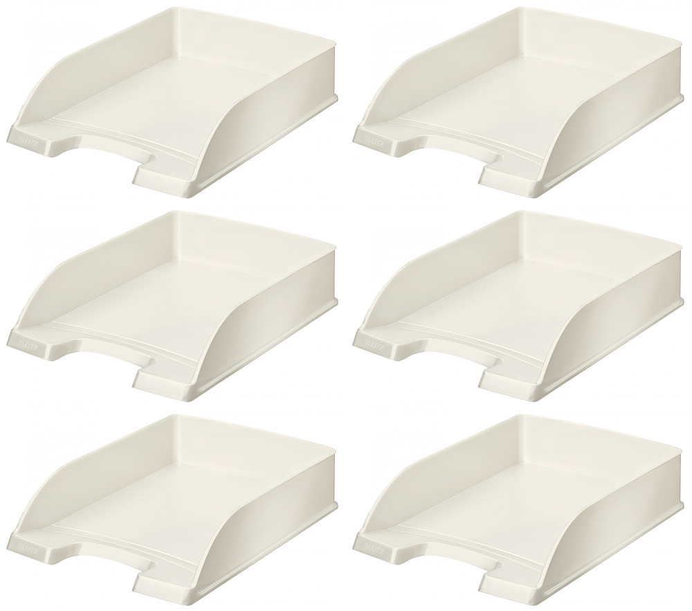 6x Półka na dokumenty Leitz Wow Plus, A4, plastikowa, biały