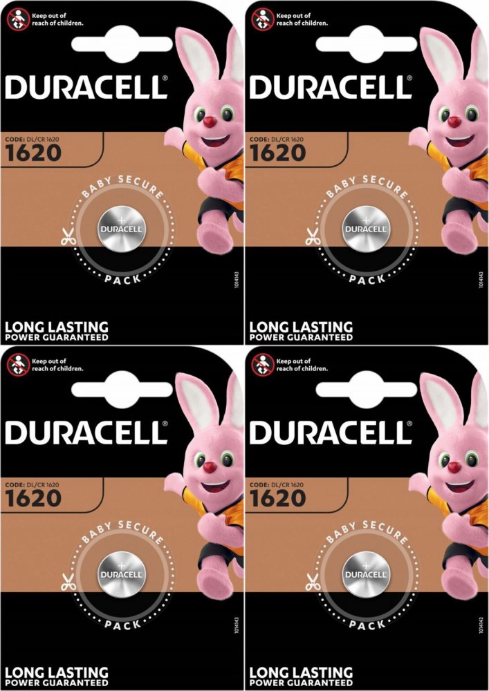 4x Bateria litowa Duracell, CR1620, 1 sztuka