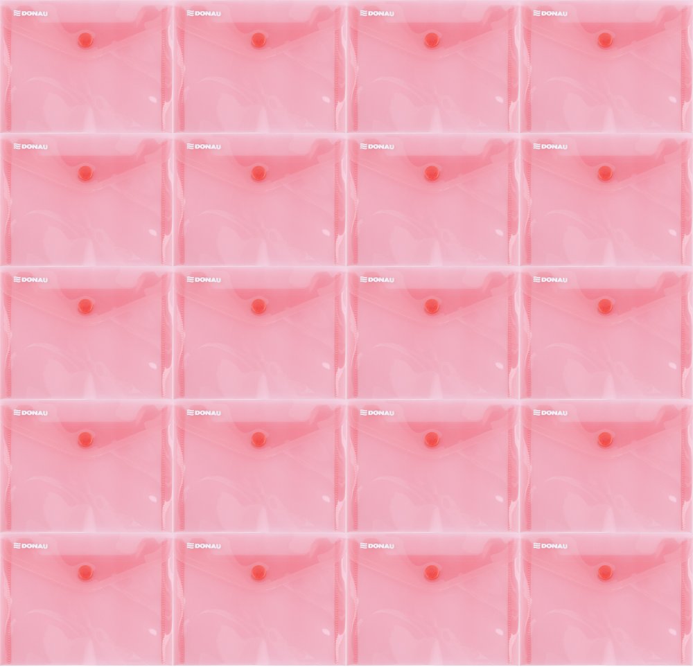 20x Teczka kopertowa Donau, A6, zatrzask, 1 sztuka, czerwony