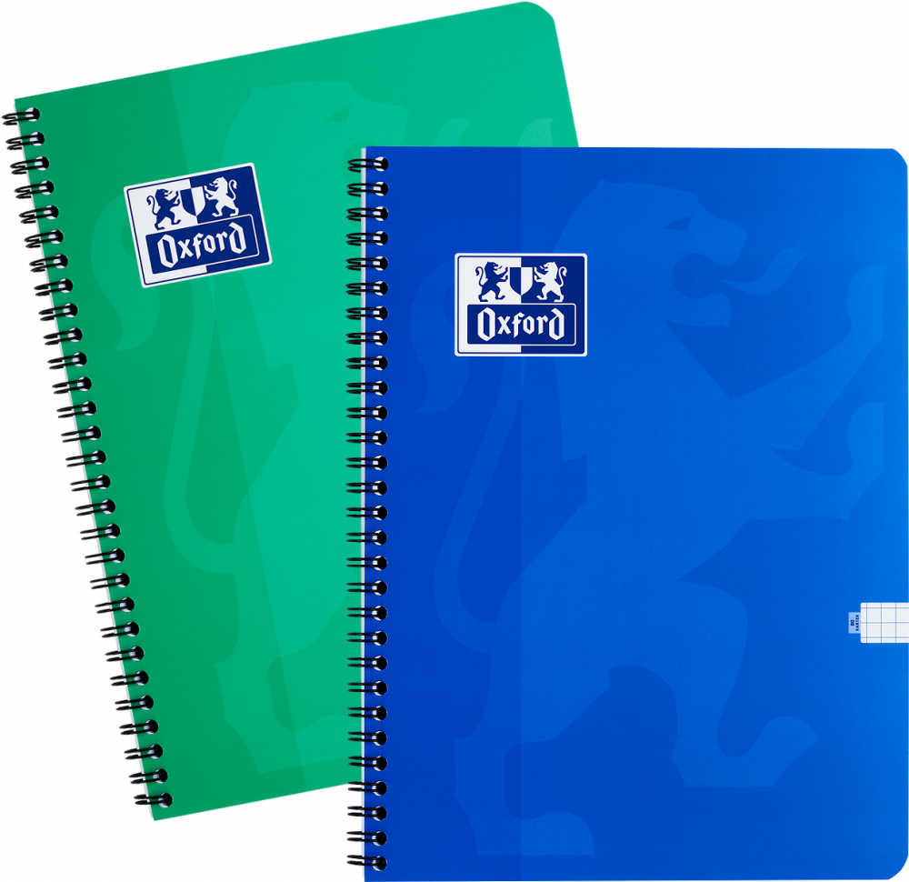2x Kołonotatnik Oxford Esse, A4, w kratkę, 80 kartek, okładka kartonowa, mix kolorów
