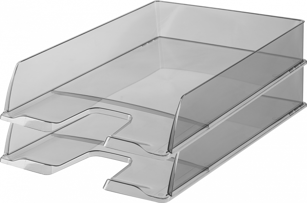 2x Półka na dokumenty Esselte, A4, plastikowa, dymny