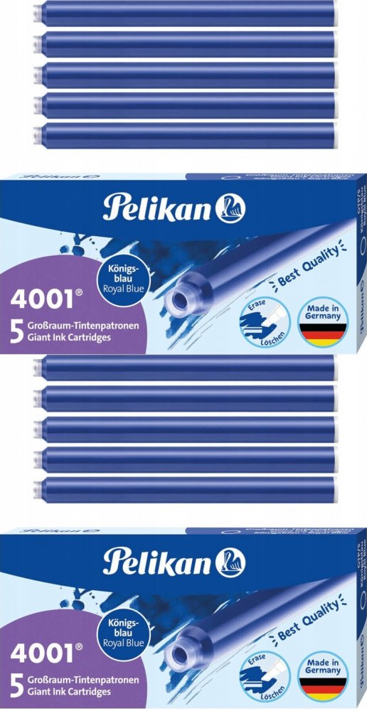 2x Naboje atramentowe długie Pelikan 4001, 5 sztuk, niebieski
