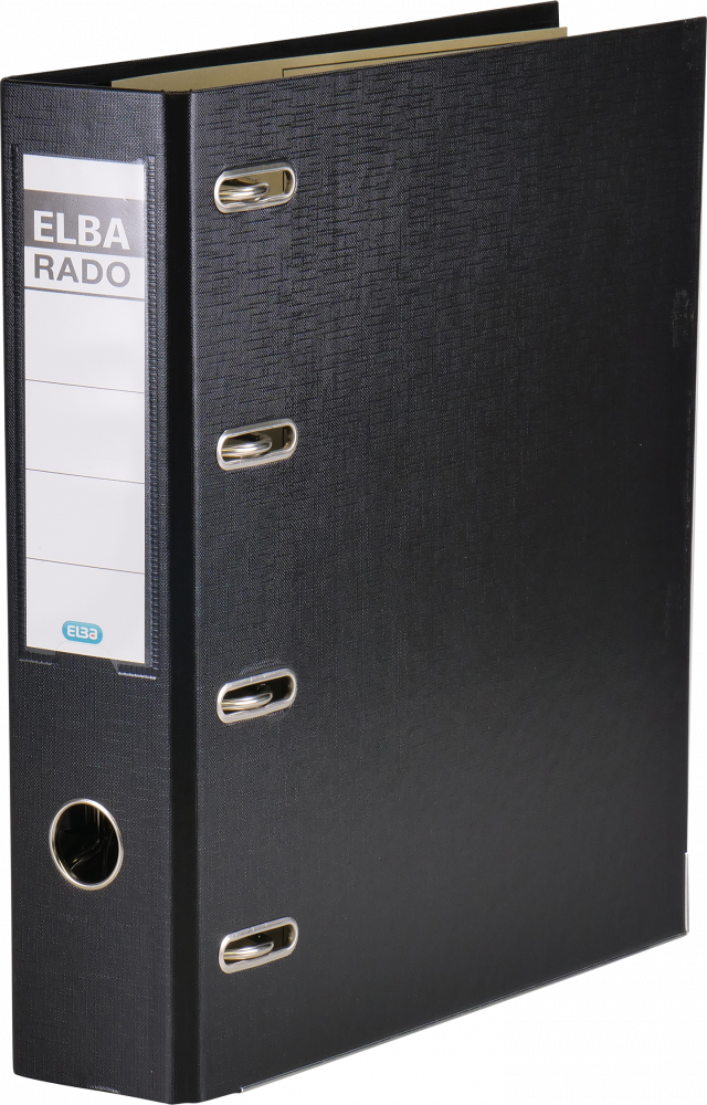 Segregator A4 Elba Rado, 75mm, podwójny mechanizm, czarny