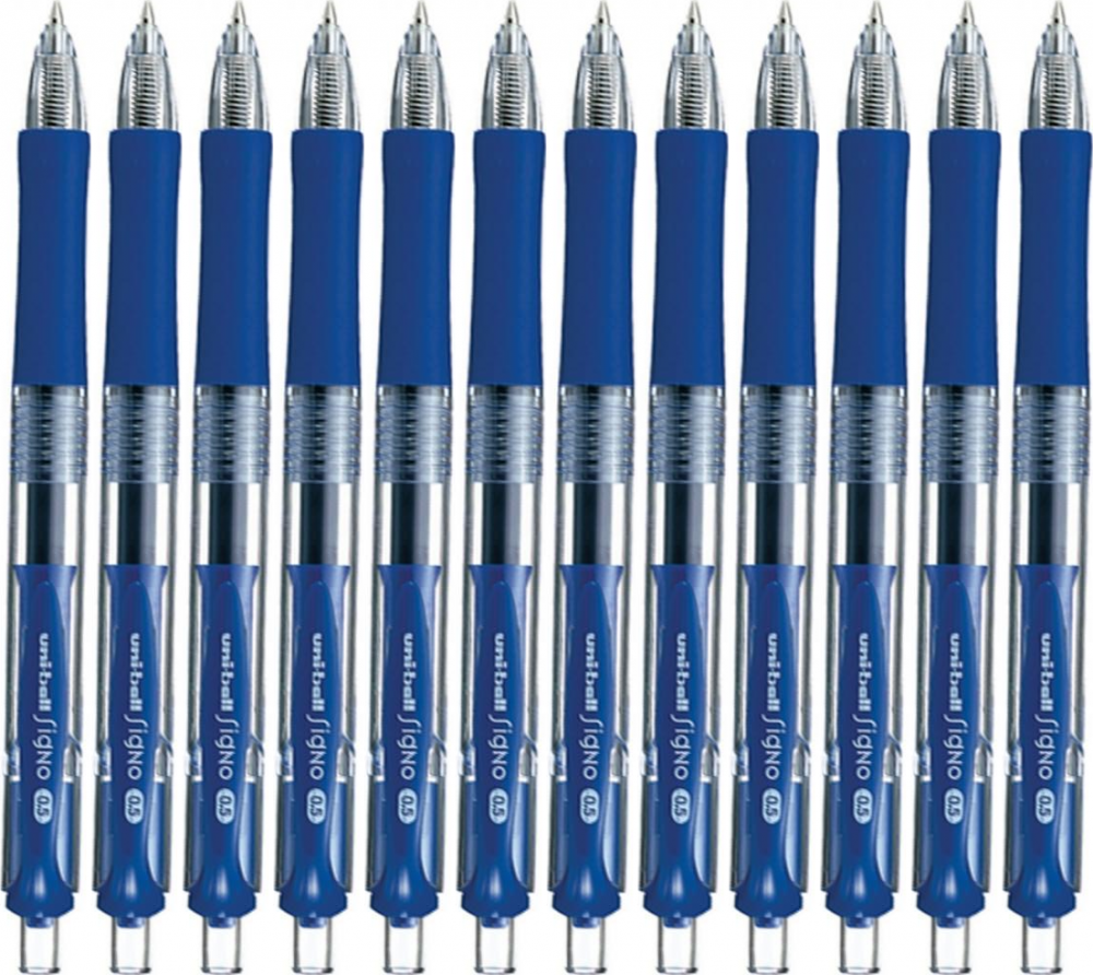 12x Długopis żelowy automatyczny Uni, UMN-152 Signo, 0.5 mm niebieski