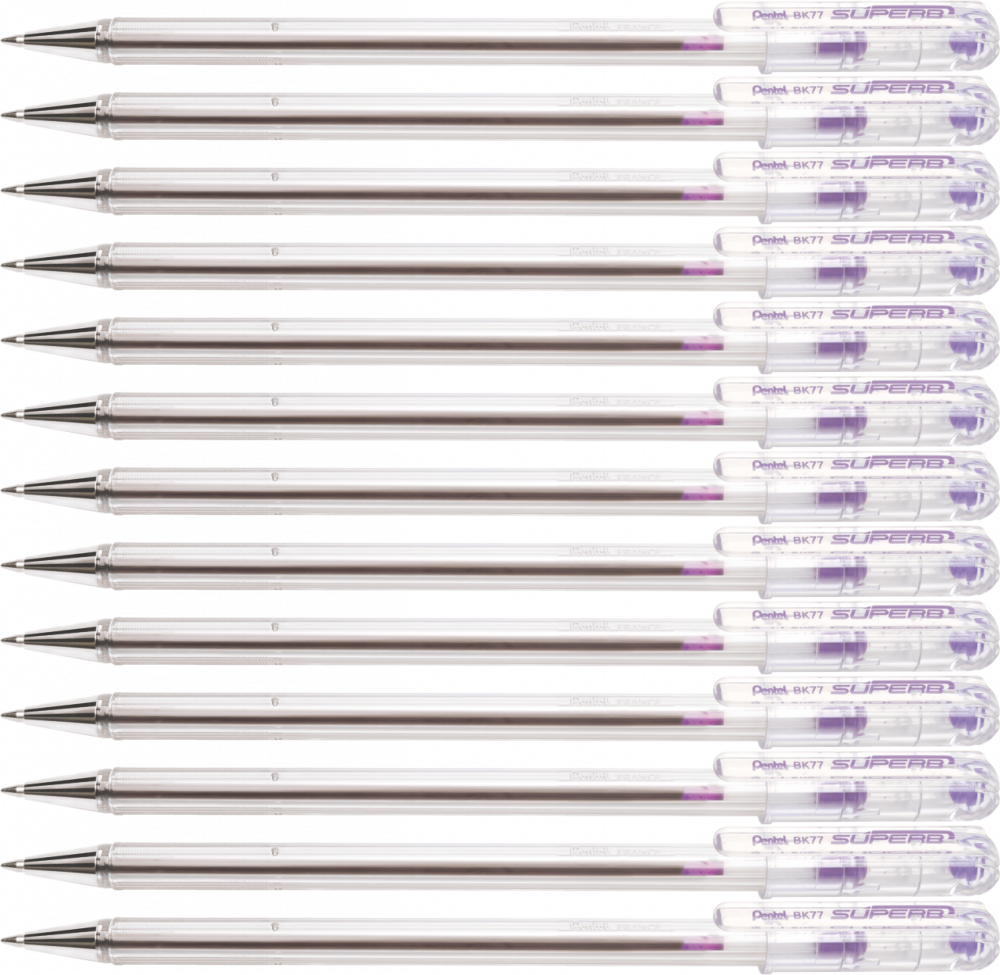 12x Długopis Pentel, BK 77, 0.7mm, fioletowy