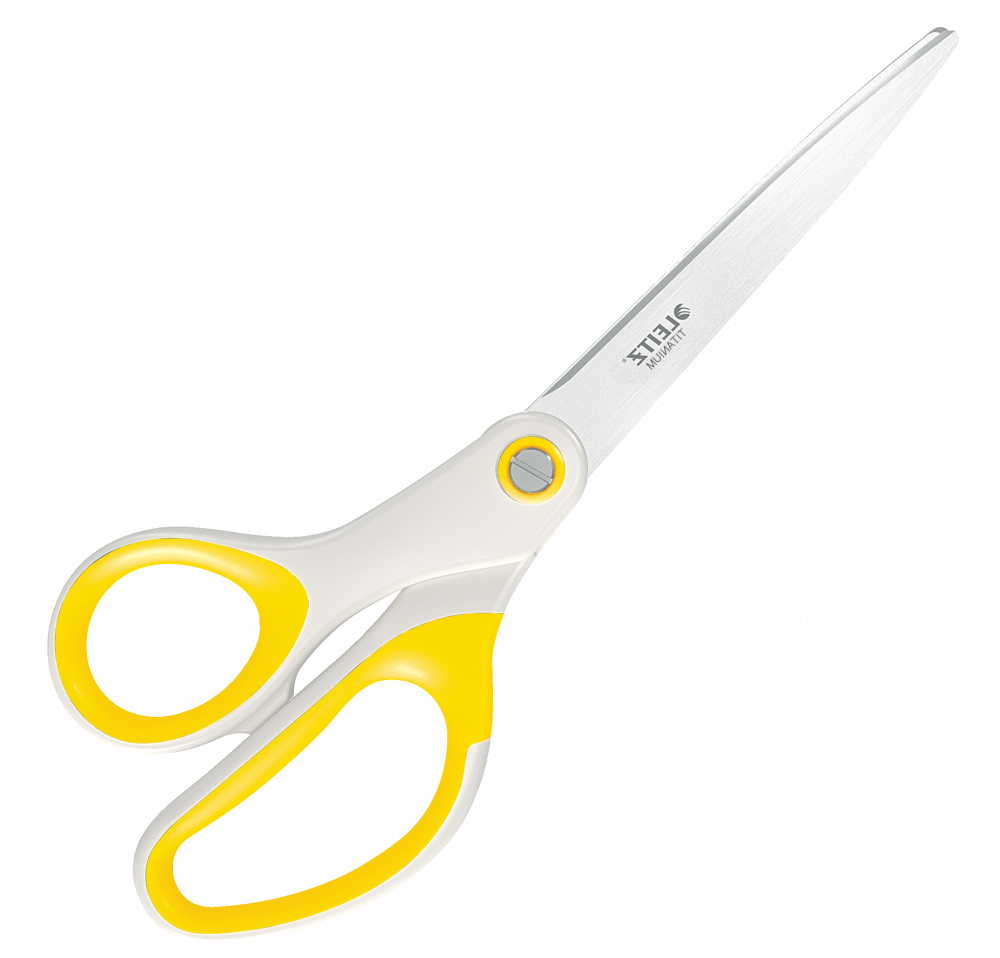 Nożyczki tytanowe Leitz Wow, 20.5cm, biało-żółty
