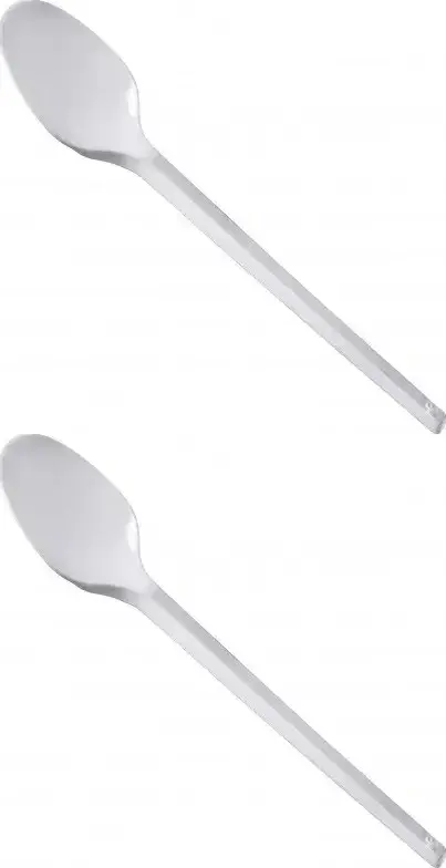 2x Łyżeczki wielorazowe Bittner premium, 13cm, plastik, 100 sztuk, biały