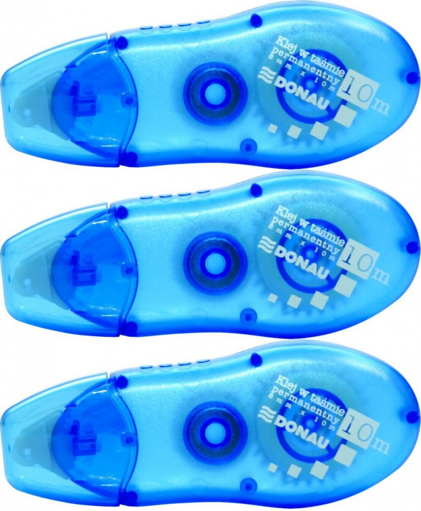 3x Klej Donau, w taśmie, 8mmx10m, transparentny