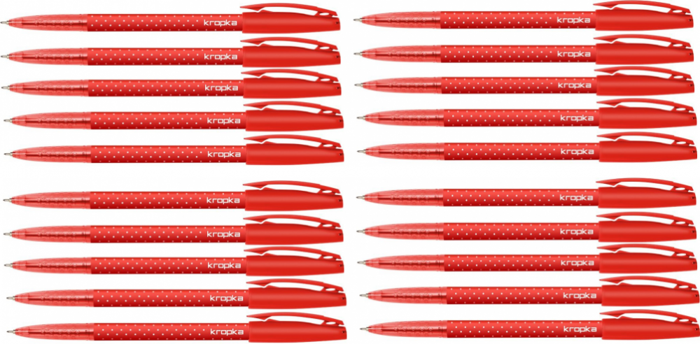 20x Długopis Rystor, Kropka, 0.5mm, czerwony