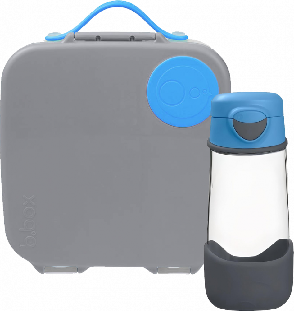 Zestaw: Lunchbox z wkładem chłodzącym + bidon na wodę B.Box Blue Slate