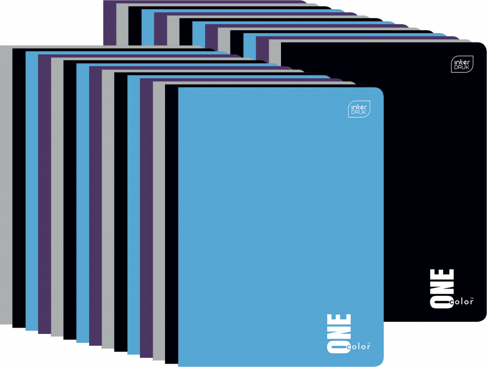 30x Zeszyt w kratkę Interdruk UV One Color, A5, 16 kartek, mix kolorów