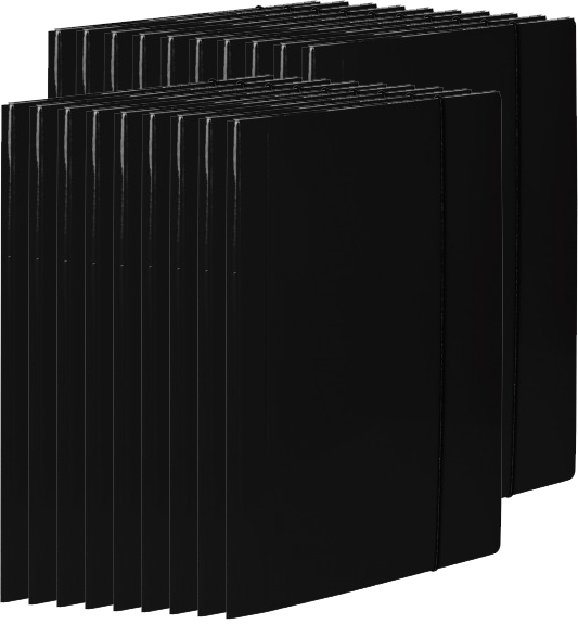 20x Teczka kartonowa z gumką VauPe Soft, A4, 450g/m2, 20mm, czarny