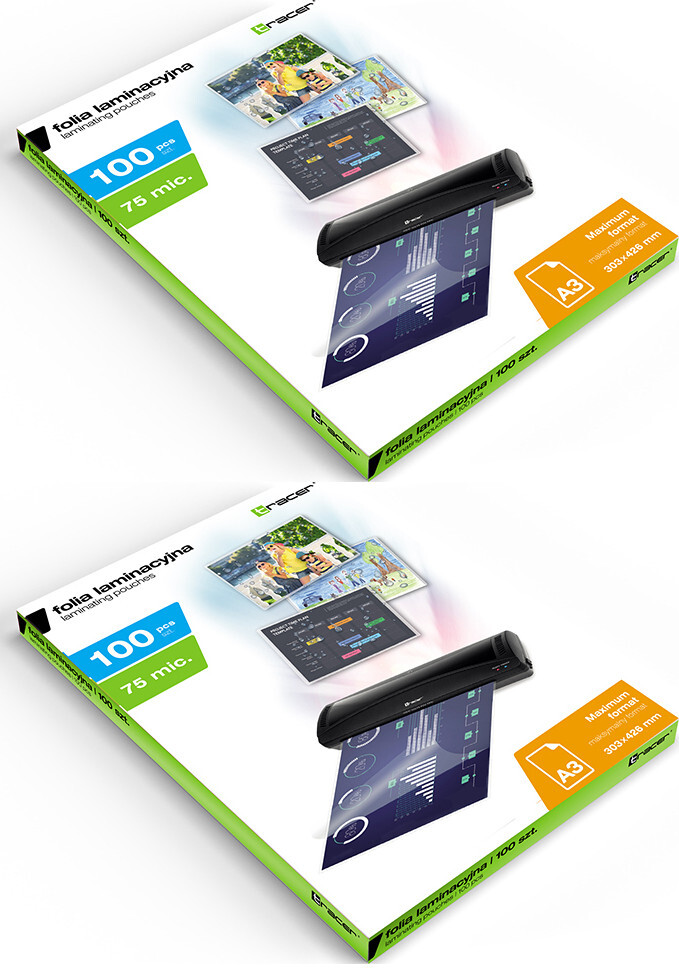 2x Folia do laminowania Tracer Promo, A3, 2x75 μm, antystatyczna, 100 sztuk