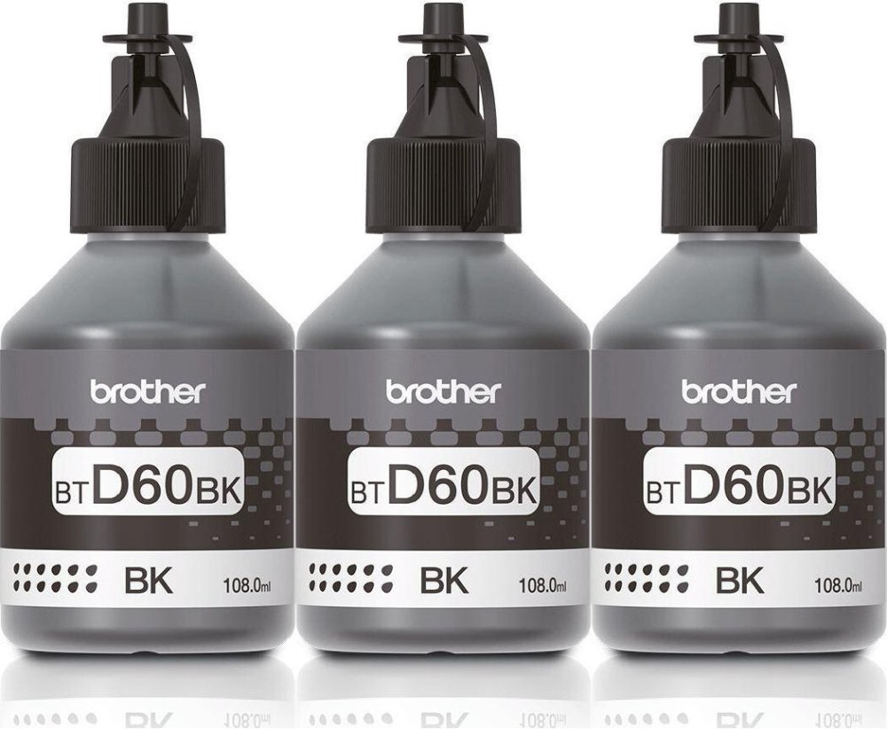 3x Tusz Brother BT-D60 BK (BTD60BK), 6500 stron, black (czarny)