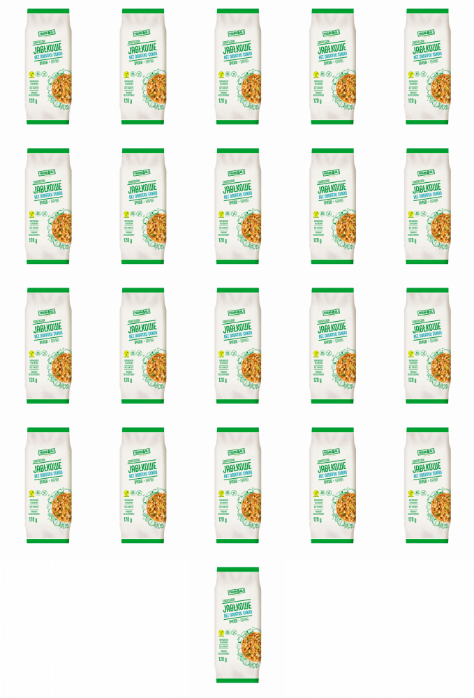 21x Ciasteczka jabłkowe Frank&Oli, dynia+gryka, bez cukru, 120 g