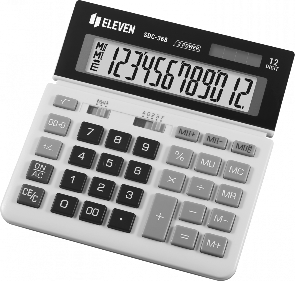 Kalkulator biurowy Eleven SDC-368, 12 cyfr, biało-czarny