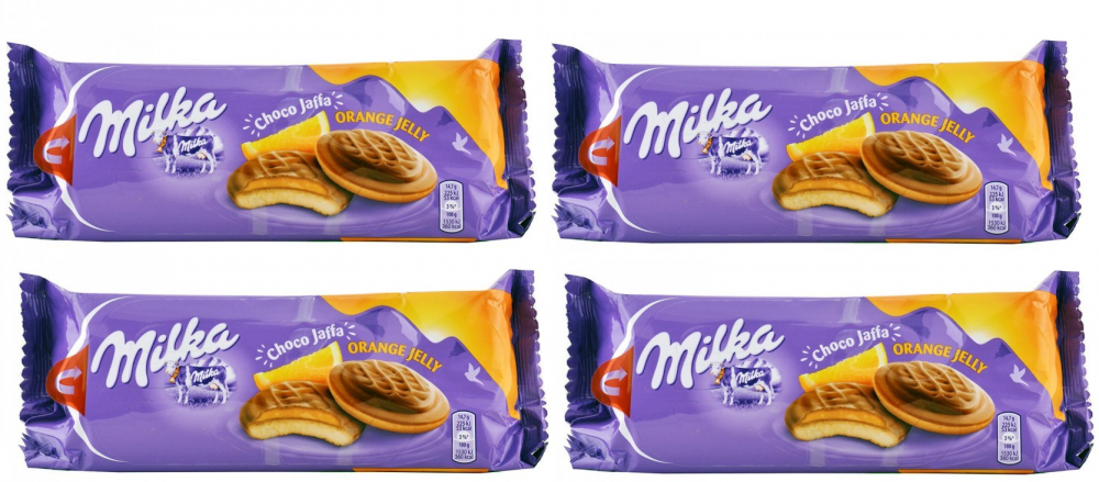 4x biszkopty Milka Choco Jaffa, pomarańczowy, 147g