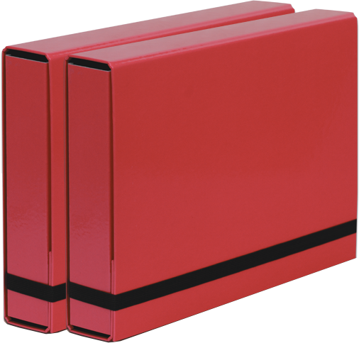 2x Teczka kartonowa z gumką VauPe Box Caribic, A4, 50mm, czerwony