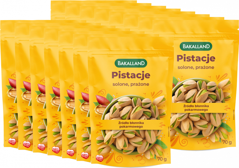 15x Pistacje prażone solone Bakalland, 70g