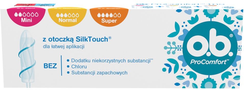 Tampony O.B ProComfort Trio, rozmiar mini/normal/super, 24 sztuki